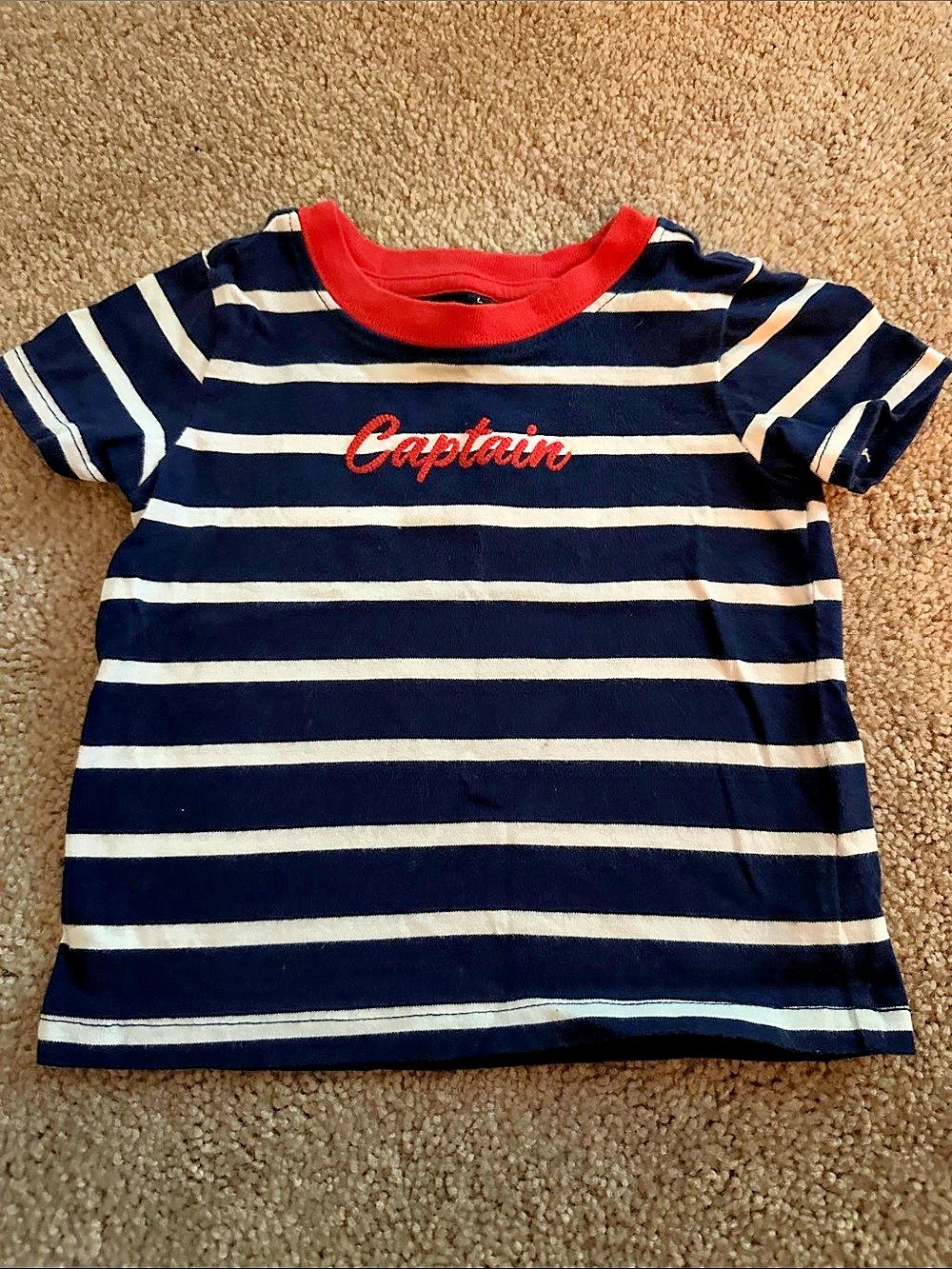 Janie and Jack Captain Stripe Tee Blue & Red Baby 6-12 Months